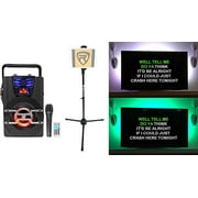 Technical Pro WASP420 Bluetooth Karaoke Machine System w/TV LEDs Bundle with Mic & Stand