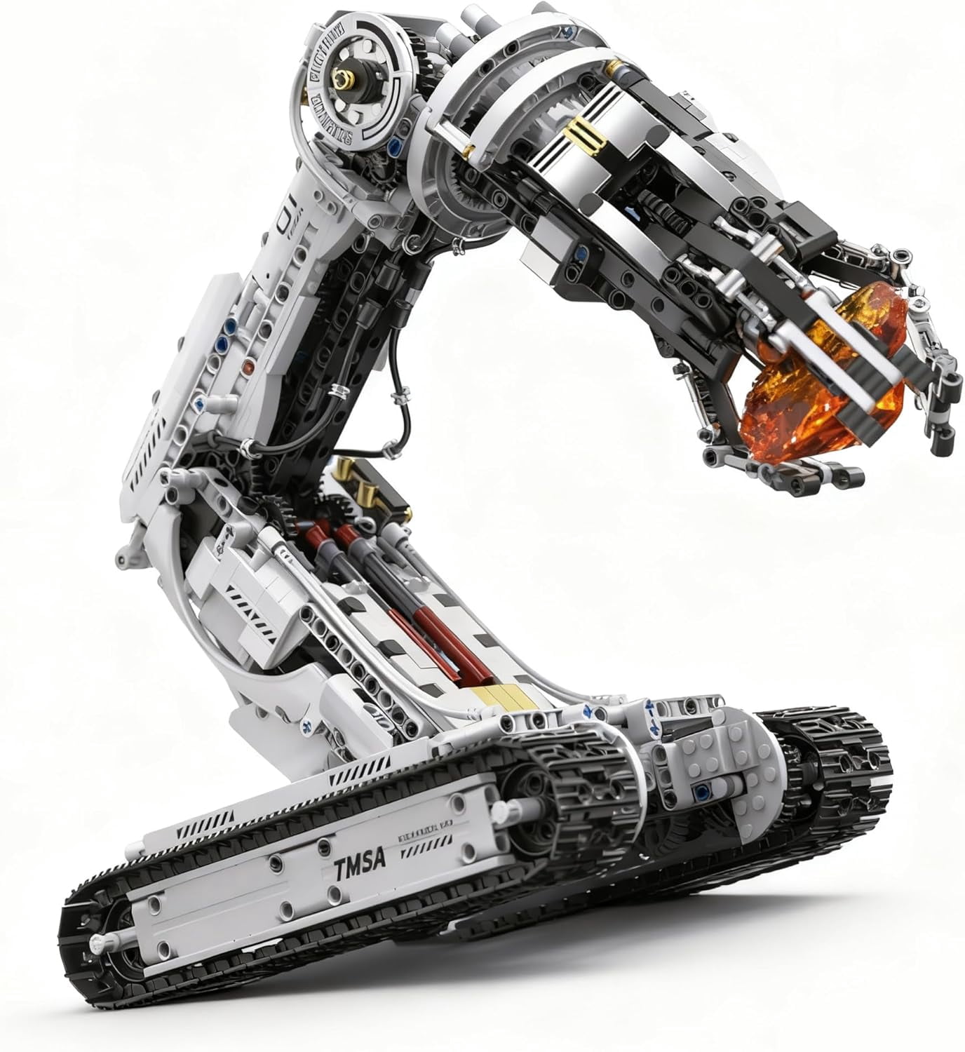 Technical Tracked Robot Arm Building Block Kits,STEM Educational Toys,Upgraded Version Remote & APP Controlled  Technical Robotic Arm Set for Adult(1468Pcs)