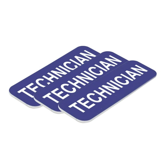 Technician 1 x 3" Name Tag, Blue (3 Pack)