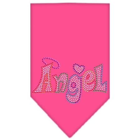 Technicolor Angel Rhinestone Pet Bandana, Bright Pink - Large