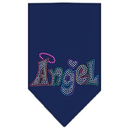Technicolor Angel Rhinestone Pet Bandana, Navy - Small