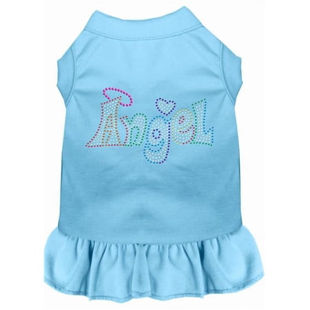 Technicolor Angel Rhinestone Pet Dress, Baby Blue - Small