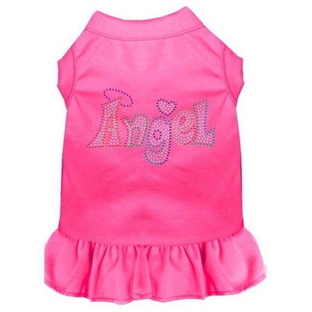 Technicolor Angel Rhinestone Pet Dress, Bright Pink - Extra Large