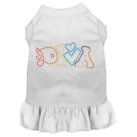 Technicolor Diva Rhinestone Pet Dress, White - Medium