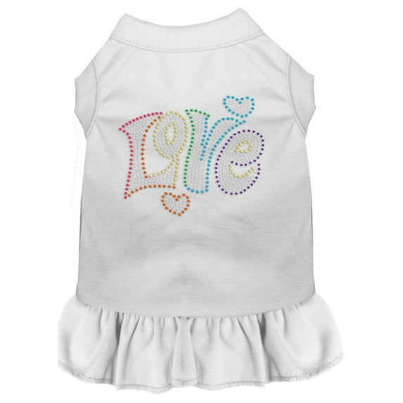 Rhinestone Pet Dog Cat Dress Rhinestone, "Technicolor Love"