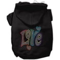 thumbnail image 1 of Technicolor Love Rhinestone Pet Hoodie, Black - Extra Small 8, 1 of 1