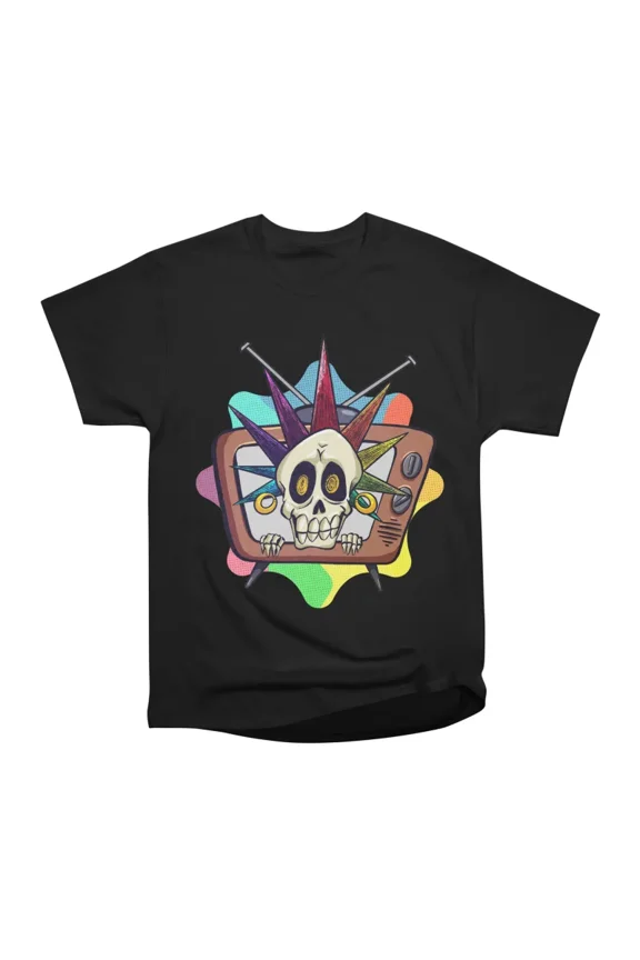Technicolor Skull T-Shirt Tee Gift For Him Merch For Her Apparel For Friend