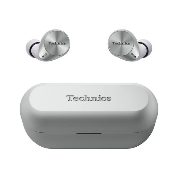 Technics HiFi True Wireless Multipoint Bluetooth Earbuds with Noise Cancelling, 3 Device Multipoint Connectivity, Wireless Charging, Impressive Call Quality, LDAC Compatible - EAH-AZ60M2-S (Silver)