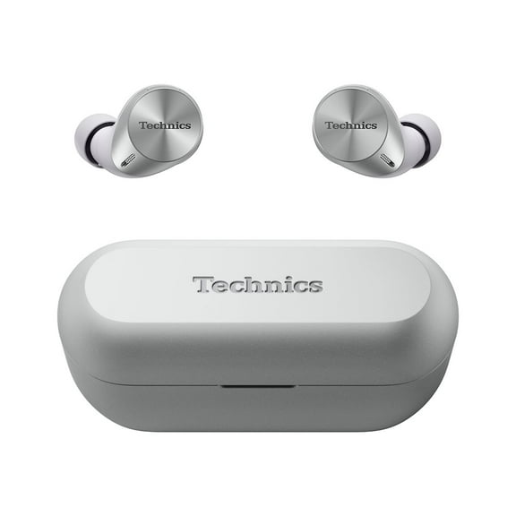 Technics HiFi True Wireless Multipoint Bluetooth Earbuds with Noise Cancelling, 3 Device Multipoint Connectivity, Wireless Charging, Impressive Call Quality, LDAC Compatible - EAH-AZ60M2-S (Silver)