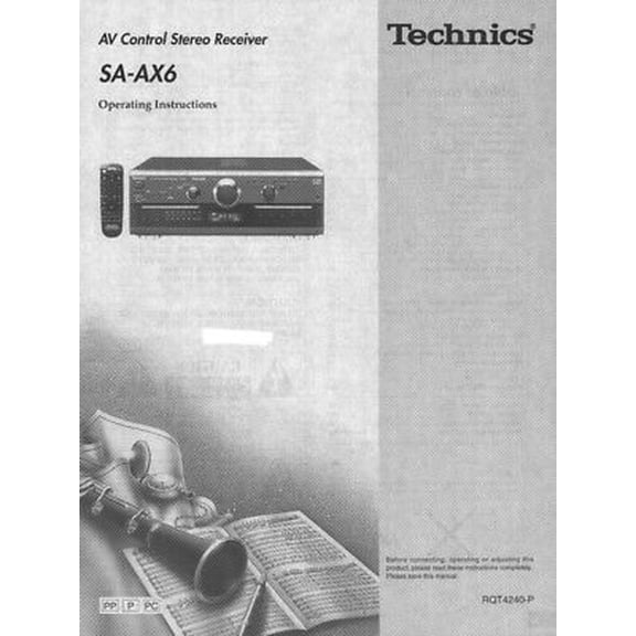 Instruction Manual ONLY for Technics SA-AX6 Receiver Owners Instruction Manual REPRINT