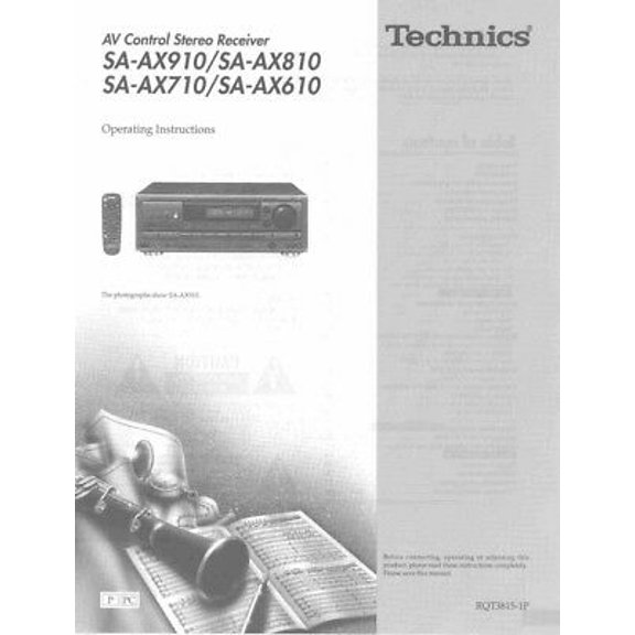 Technics SA-AX610 SA-AX710 SA-AX0810 SA-AX910 Receiver Owners Manual REPRINT