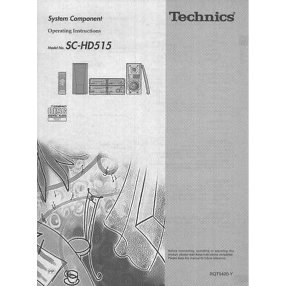 Technics SC-HD515 SE-HD515 ST-HD515 SL-HD515 RS-HD515 Owners Manual REPRINT