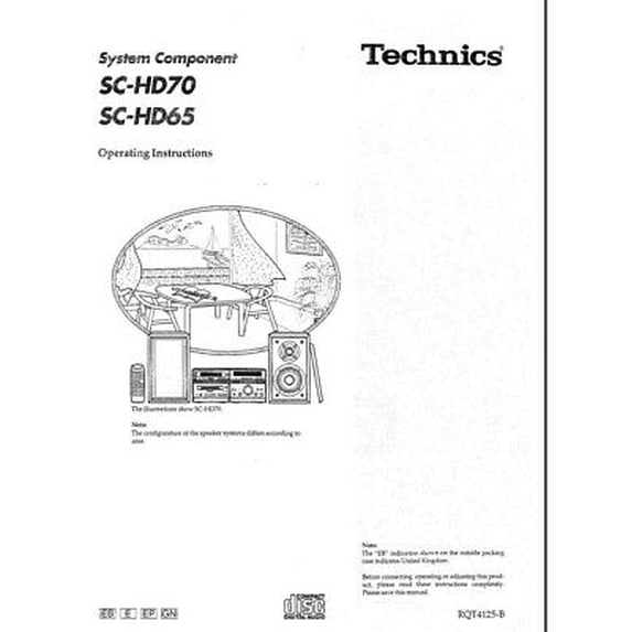Technics SC-HD65 SC-HD70 ST-HD70 SE-HD70 SE-HD65 SL-HD70 RS-HD70 Manual REPRINT