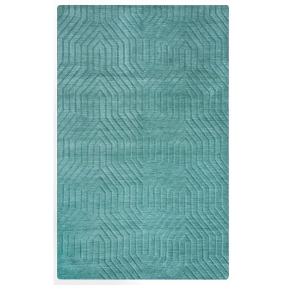 Technique 2'6" x 8' Solid Blue/Dark Teal Hand Loomed Area Rug