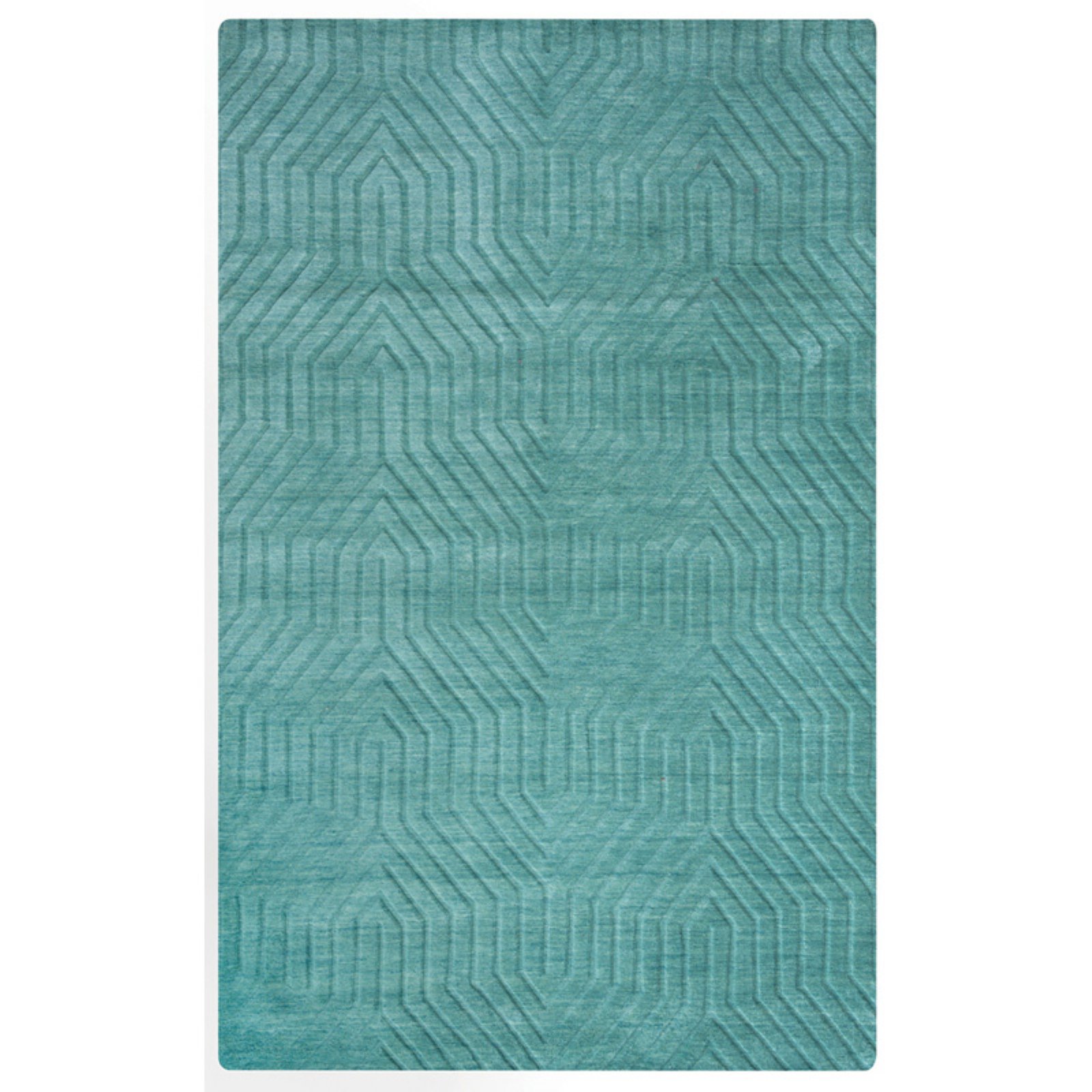 Technique 8' x 10' Solid Blue/Dark Teal Hand Loomed Area Rug - image 1 of 4