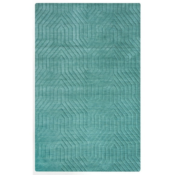 Technique 8' x 10' Solid Blue/Dark Teal Hand Loomed Area Rug