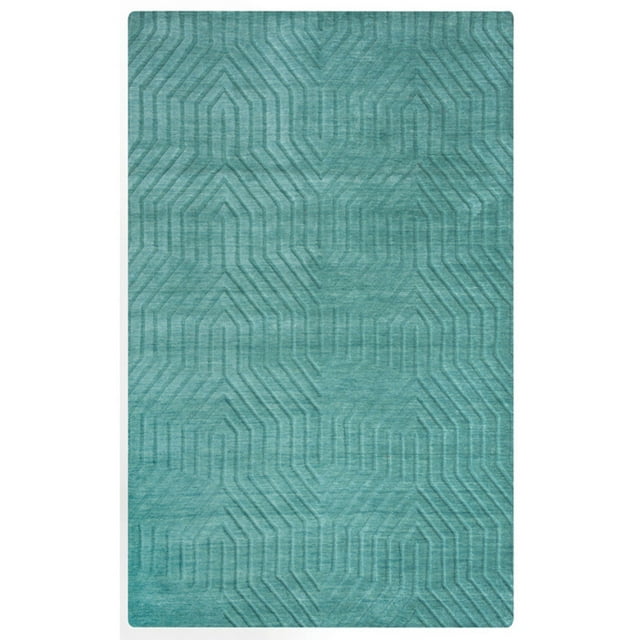 Technique 8' x 10' Solid Blue/Dark Teal Hand Loomed Area Rug