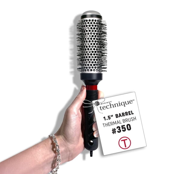 Technique Thermal Hair Brush #350 1.5 for Curling, and Styling  Heat-Retaining Barrel with Anti-Static Tourmaline Bristles, Round Thermal Brush, Ideal for All Hair Types