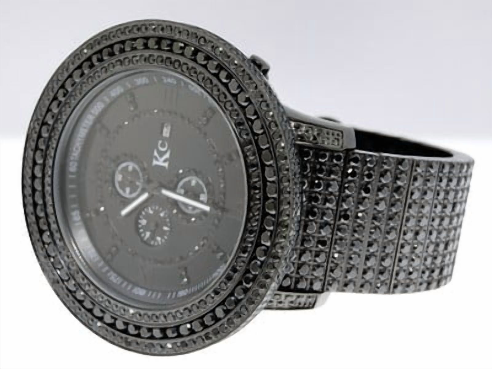 TECHNO COM BY KC Techno Com Black Simulated Diamond Watch