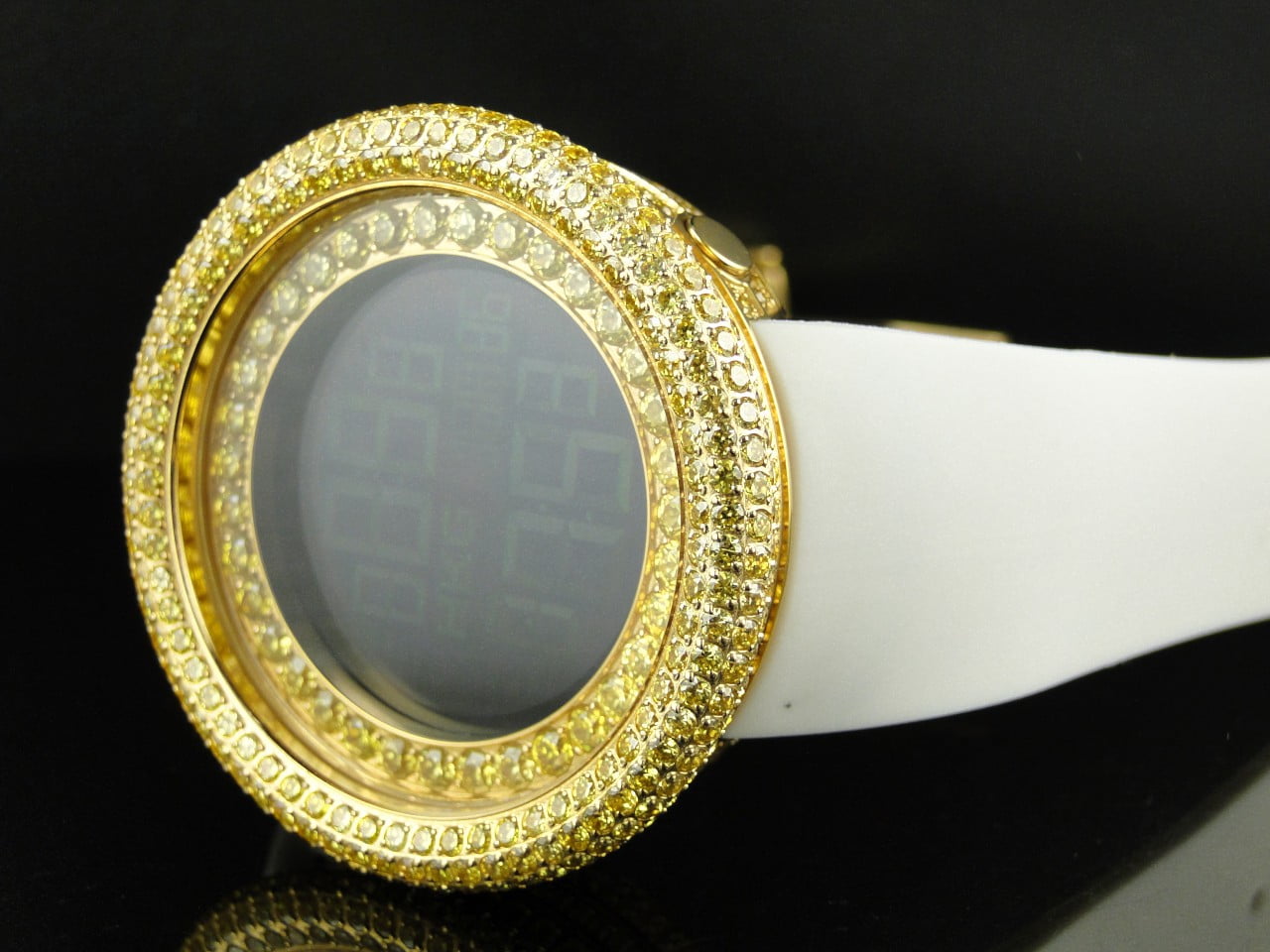 TECHNO COM BY KC Techno Com Kc Joe Rodeo Simulated Canary Diamond Watch