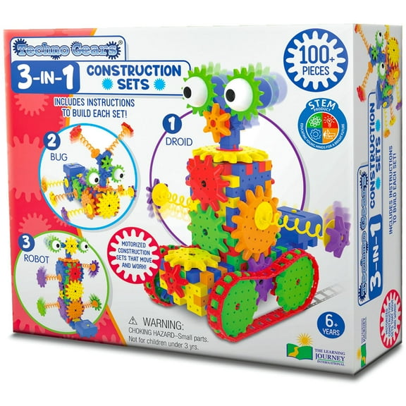 Techno Gears 3-IN-1 Construction Sets - Bionic Bug, Dizzy Droid, Wacky Robot