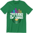 thumbnail image 1 of Techno Is A State Of Mind Sound Wave Funny Dj Music Lover Slogan T-Shirt, 1 of 4