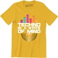 thumbnail image 1 of Techno Is A State Of Mind Sound Wave Funny Dj Music Lover Slogan T-Shirt, 1 of 4