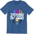 thumbnail image 1 of Techno Is A State Of Mind Sound Wave Funny Dj Music Lover Slogan T-Shirt, 1 of 4