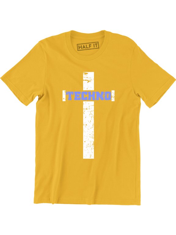 Techno Jesus Cross Religion Festival Dj Rave Music Lover Men's T-Shirt