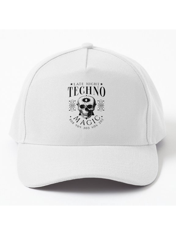 Techno Late Night Magic Baseball Cap, Music Graphic Design