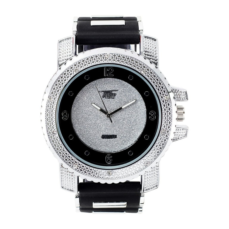 ICE STAR Men's Hip Hop Bling Watch, 52mm Case, Quartz Movement