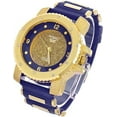 thumbnail image 1 of Techno Pave Hip Hop Inspired Mens Bling-Iced Watch - 52mm Case Size - Quartz Movement (7758 / GOLD/BLUE), 1 of 2