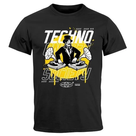 Techno Print Music Retro Graphic Print Lettering Fashion T-Shirt Unisex S-5XL Hot Trending Shirt, Vintage Birthday Gift