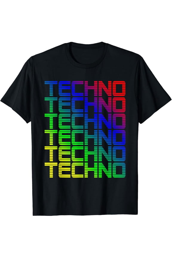 Techno Shirt Colourful EDM Mens Womens T-Shirt