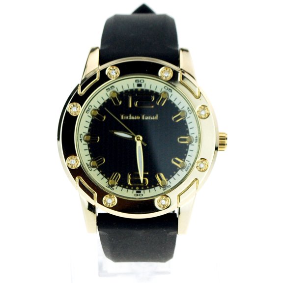 Techno Trend Mens Bling Iced Out Rhinestone Silicone Band Luxury Wrist Watch