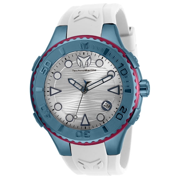 TechnoMarine Men's Cruise TM-118104 48mm White Dial Silicone Watch