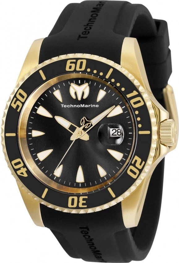 TECHNOMARINE Men's Manta Sea Black Dial Quartz Gold Watch TM-22016