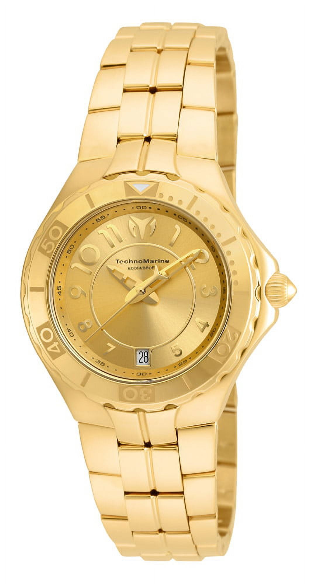 TechnoMarine Women's TM-715010 Sea Pearl Quartz 3 Hand Gold Dial Watch ...