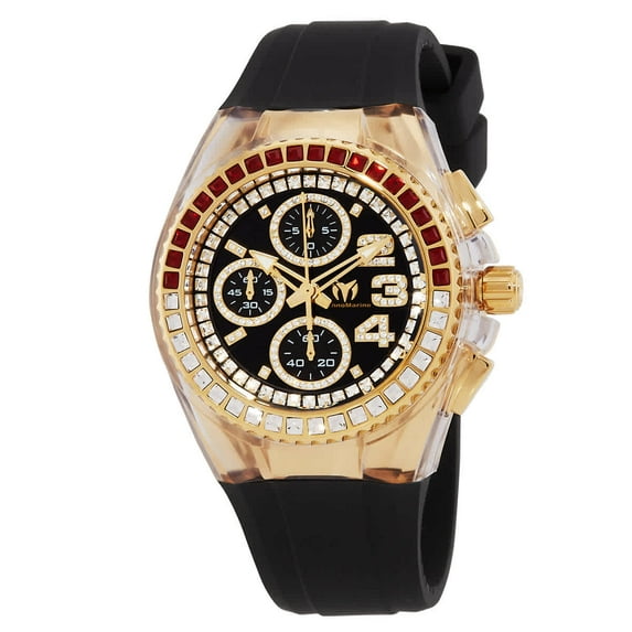 Technomarine Cruise Star Chronograph Quartz Crystal Black Dial Ladies Watch TM-121050