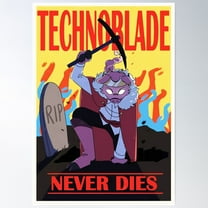 Technoblade Never Dies Games Poster Wall Art, Modern Wall Decor For Living Room Bedroom, 8x12 UNFRAMED