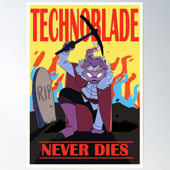 Technoblade Never Dies Games Poster Wall Art, Modern Wall Decor For Living Room Bedroom, 8x12 UNFRAMED