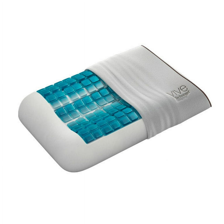 Technogel Ergonomically-Curved Anatomic Vive Polyurethane Gel and Memory  Foam Pillow with Removable Cashmere Cover