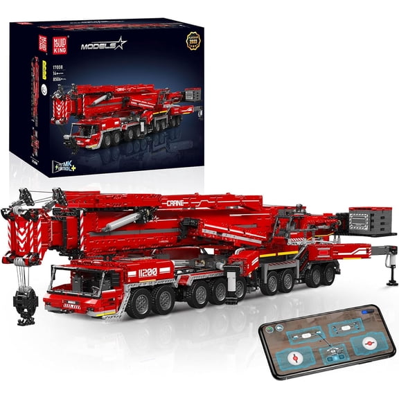 Technology Crane Building Set, Large Heavy Duty Crane Truck Building Kits with 20 Motors, APP Programmable Construction Vehicle Model Kit for (8506 PCS)
