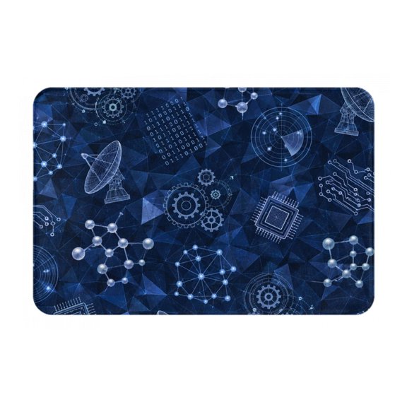 Technology Engineering Pattern Doormat Non Slip Front Door Bathroom Bath Mats Entryway Rug 23.6x15.7 Inch Indoor Door Carpet