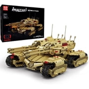 Ylutex Technology MOC Building Block Tank, Remote Control Rechargeable Military Mammoth Tank, RC Tank Building Model Kits for Adult, 3296 Pieces