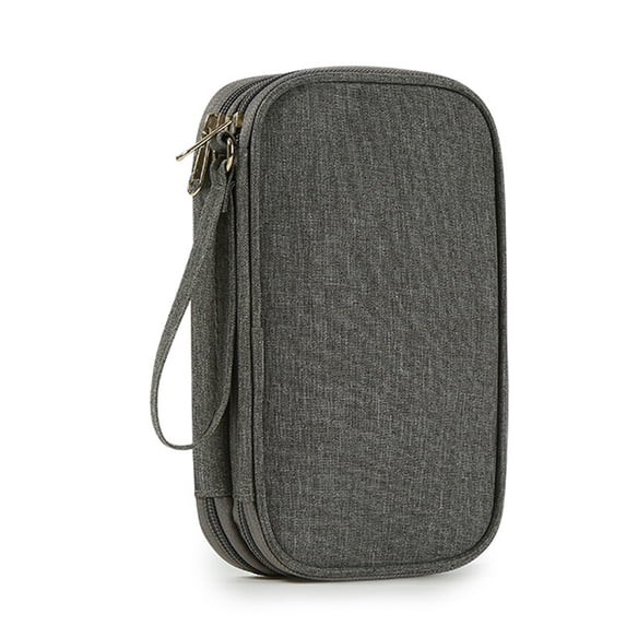 Technology Organizer Travel Case, Packing Essentials for Cable, Charger, Phone, USB, SD Card, 21*13cm - grey