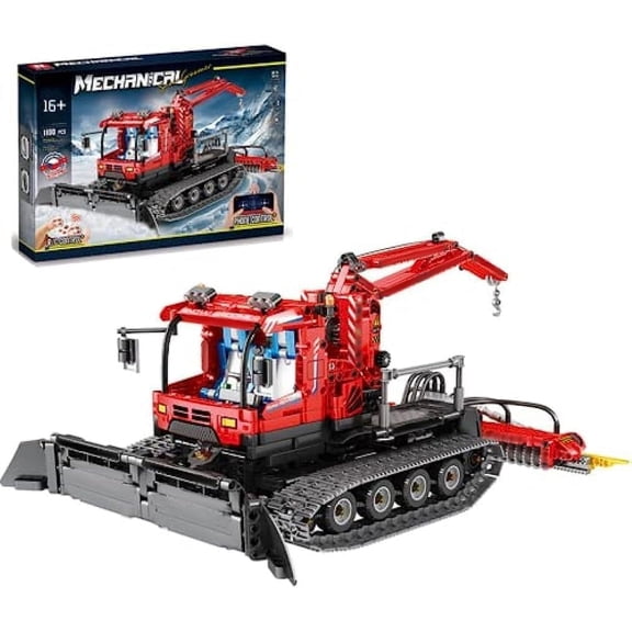 Technology Snow Groomer Building Set, 2.4G/APP RC Snow Plough with Motor, Truck Vehicle Building Block Compatible with Major Brands - 1100 Pieces