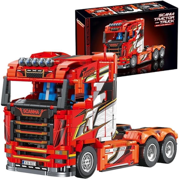 Technology Truck Building Set, Scania Tractor Truck Vehicle Building Block Compatible with Major Brands - 1708 Pieces