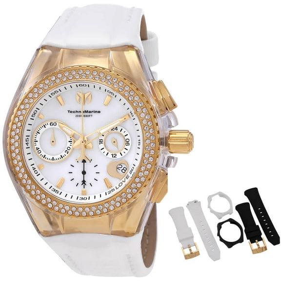 Technomarine Cruise Chronograph Quartz Crystal White Dial Ladies Watch TM-117046
