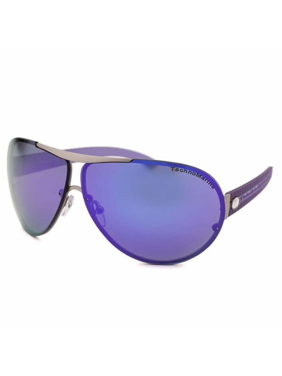 Tmew007-04 Cruise Speedway Aviator Silver-Tone Purple Mirrored Lenses